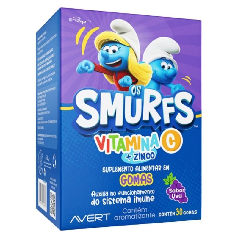 suplemento alimentar infantil smurfs vitamina c + zinco 30 comas biolab