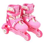 patins infantil bbr toys princesas 3 rodas com kit de proteção n°28/31 di0004 (mp)