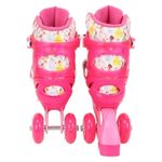 patins infantil bbr toys princesas 3 rodas com kit de proteção n°28/31 di0004 (mp)