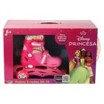 patins infantil bbr toys princesas 3 rodas com kit de proteção n°28/31 di0004 (mp)