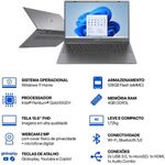 notebook ultra penitium gold 6500y 128gb 4gb ram tela hd 15.6" windows 11 cinza