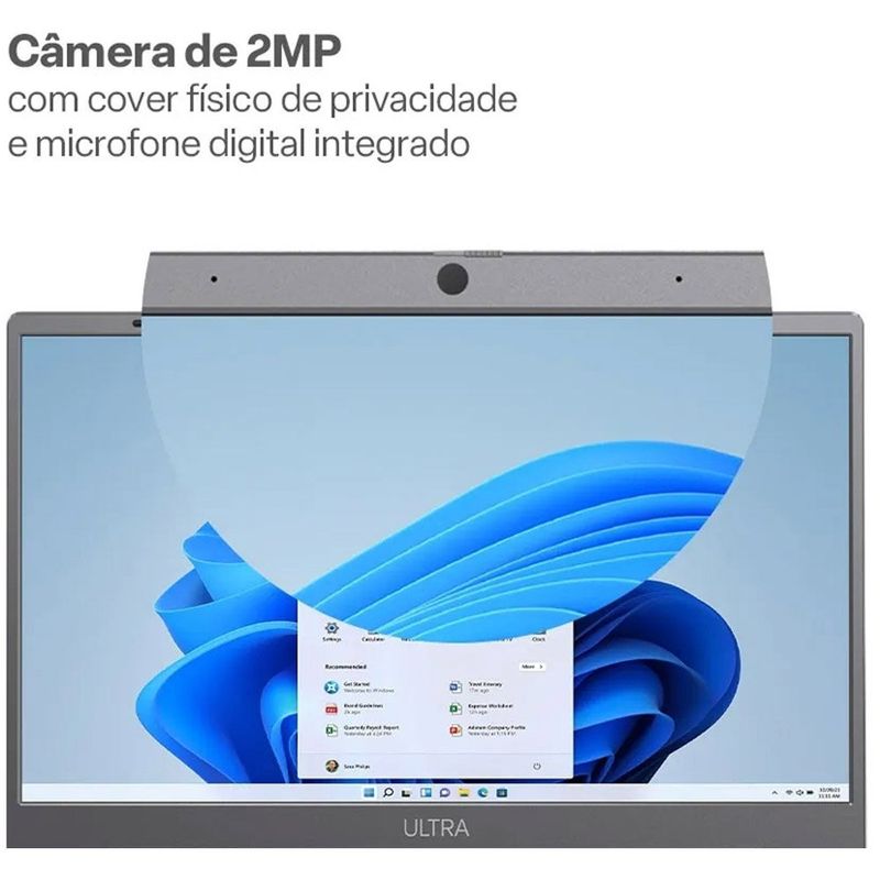 notebook ultra penitium gold 6500y 128gb 4gb ram tela hd 15.6" windows 11 cinza