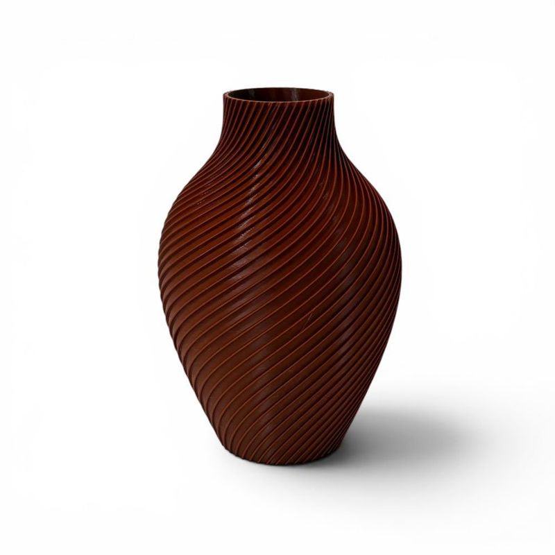 vaso canã tekton3d decor espiral m tk3d02 impressão 3d marrom (mp)