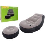 kit 2 peças poltrona inflável intex 800-68564 creme/cinza y-bi