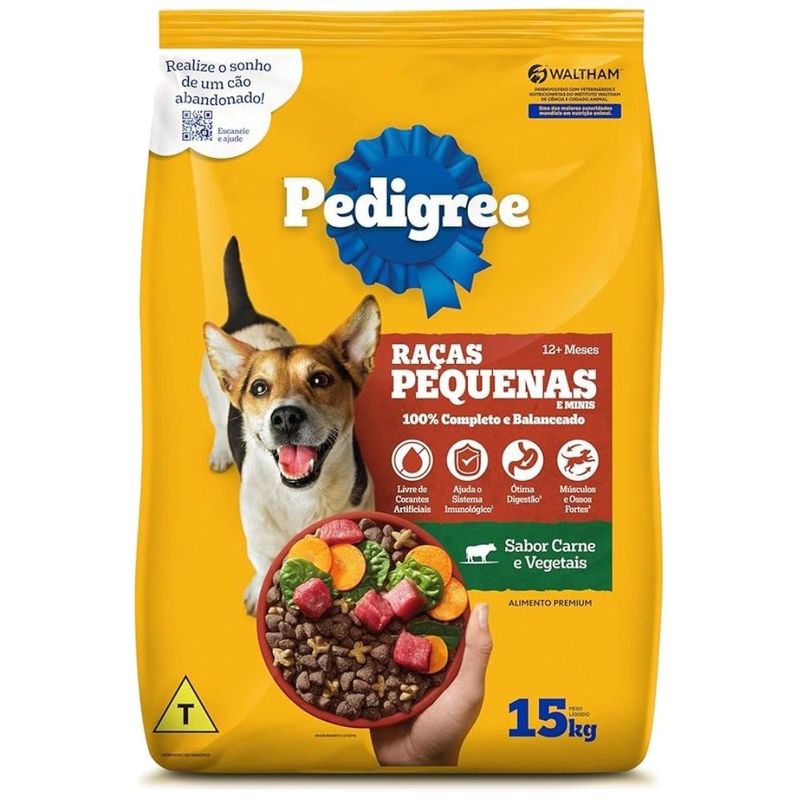 ração pedigree adulto raças pequenas 15kg (mp)