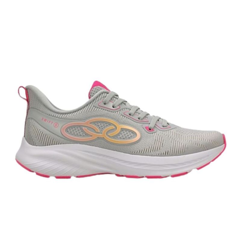 ヒフミヨ Tênis Corrida Feminino N°36 Olympikus Swift 5 Cinza Rosa (MP)
