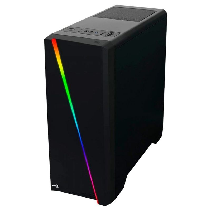 gabinete gamer aerocool cylon mid tower rgb acrílico preto 63858 (mp)