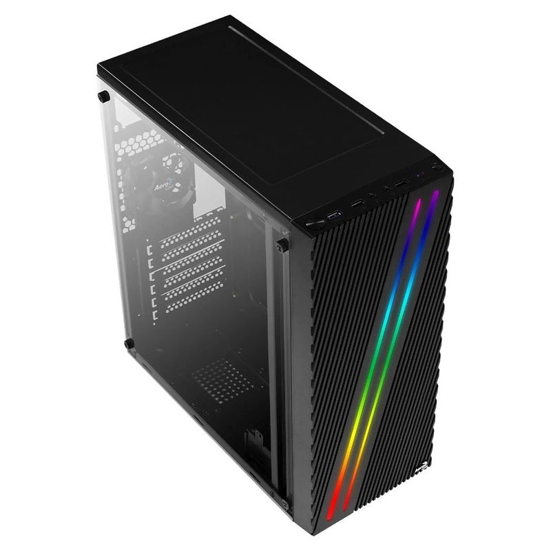 gabinete gamer aerocool streak v1 mid tower rgb lateral acrílico preto 78121 (mp)