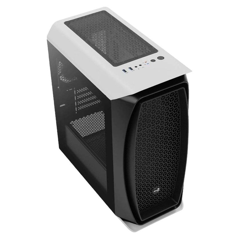 gabinete gamer aerocool aero one mini tower vidro temperado branco 70162 (mp)