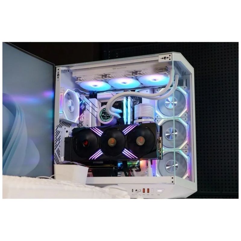 gabinete gamer darkflash dy470 atx aquário vidro temperado argb branco (mp)