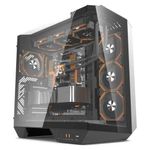 gabinete gamer darkflash dy470 atx aquário vidro temperado argb preto (mp)