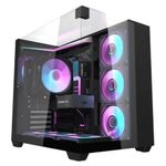 gabinete gamer darkflash th285 atx aquário vidro temperado argb preto (mp)