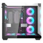 gabinete gamer darkflash th285 atx aquário vidro temperado argb preto (mp)