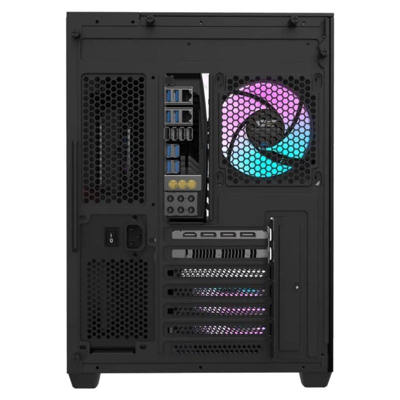 gabinete gamer darkflash th285 atx aquário vidro temperado argb preto (mp)