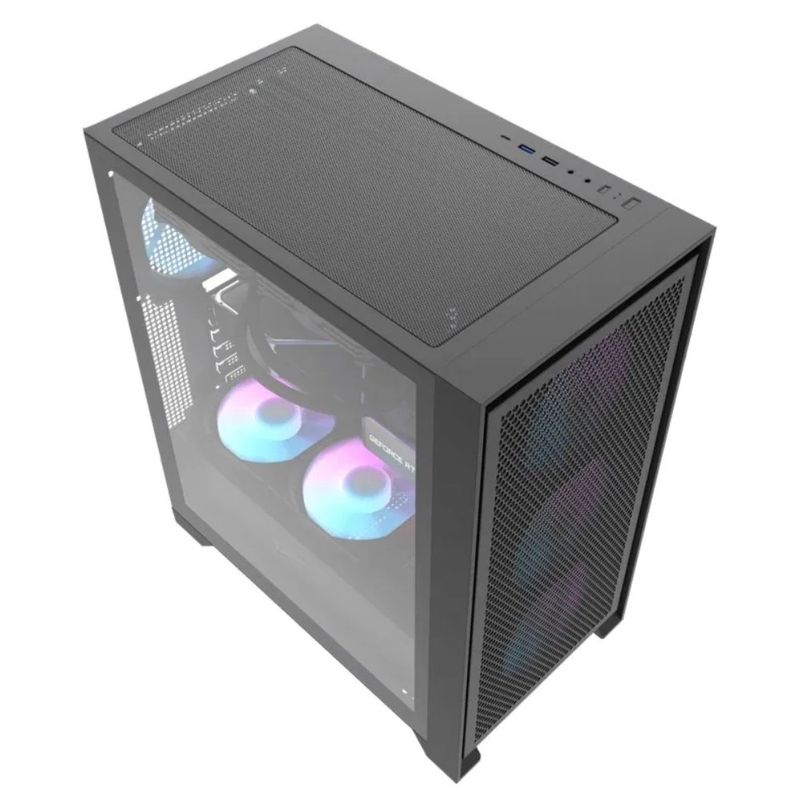 gabinete gamer darkflash drx70 mesh mid tower atx vidro temperado argb preto (mp)