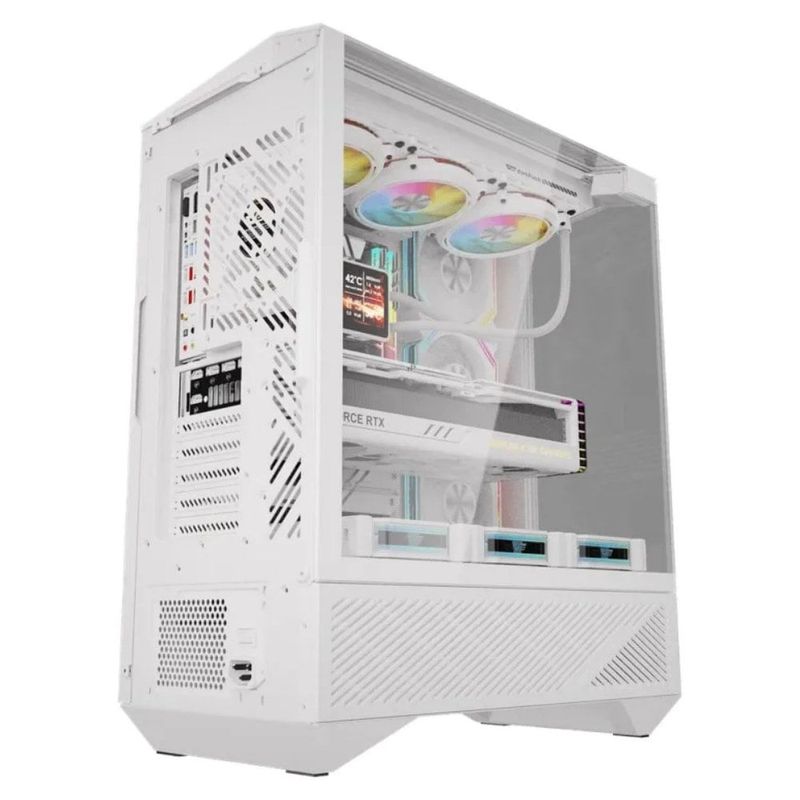 gabinete gamer darkflash dy460 mid tower atx vidro temperado argb branco (mp)