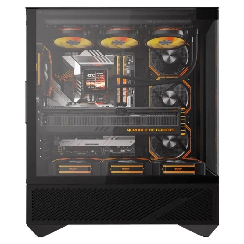 gabinete gamer darkflash dy460 mid tower atx vidro temperado argb preto (mp)