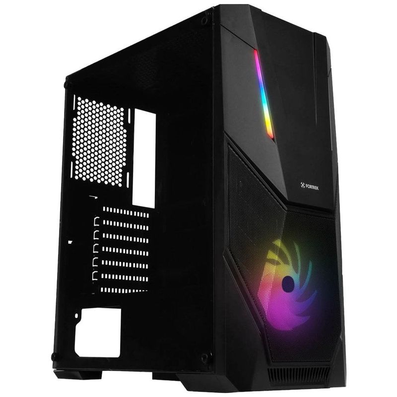 gabinete gamer fortrek black hawk mid tower rgb acrílico 70570 (mp)