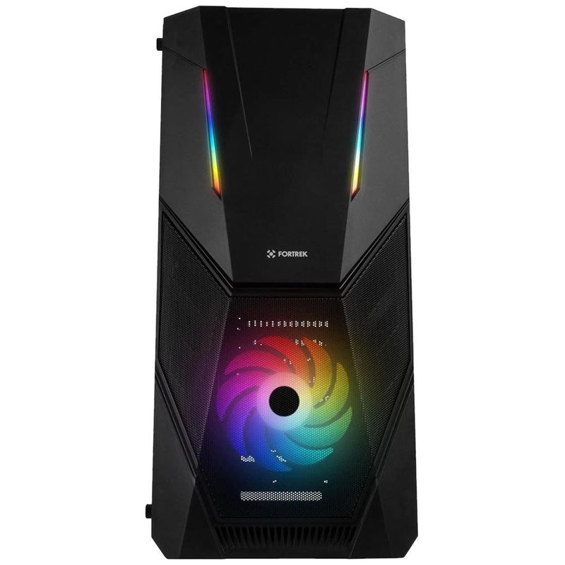 gabinete gamer fortrek black hawk mid tower rgb acrílico 70570 (mp)