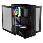 gabinete gamer gamdias atlas e1 mid tower vidro temperado com 3 fans argb preto (mp)