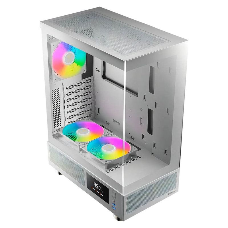gabinete gamer gamdias atlas e1 wh mid tower vidro temperado com 3 fans argb branco (mp)
