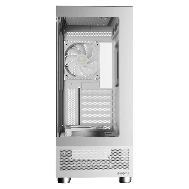 gabinete gamer gamdias atlas e1 wh mid tower vidro temperado com 3 fans argb branco (mp)