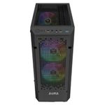 gabinete gamer gamdias aura gc7 mid tower vidro temperado com 3 fans argb preto (mp)
