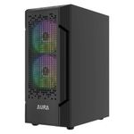 gabinete gamer gamdias aura gc7 mid tower vidro temperado com 3 fans argb preto (mp)