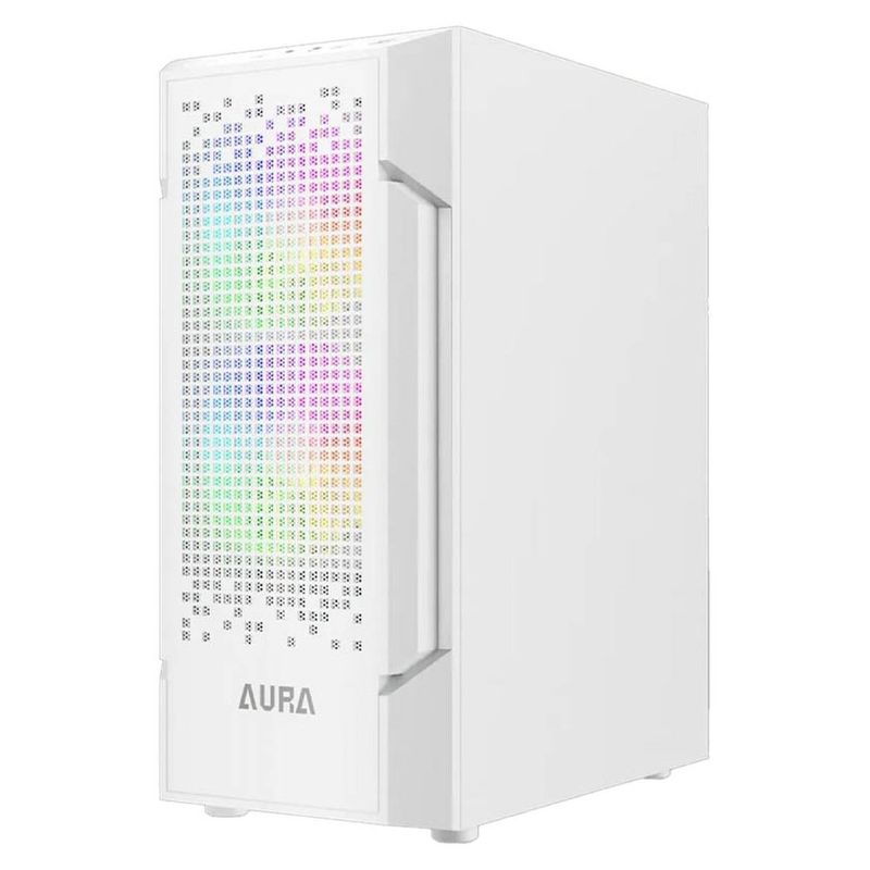 gabinete gamer gamdias aura gc7 wh mid tower vidro temperado com 3 fans argb branco (mp)