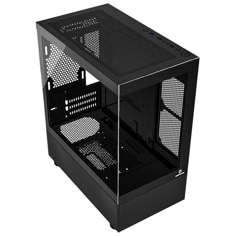gabinete gamer onepower crystal mid tower aquário vidro temperado cc-202b (mp)