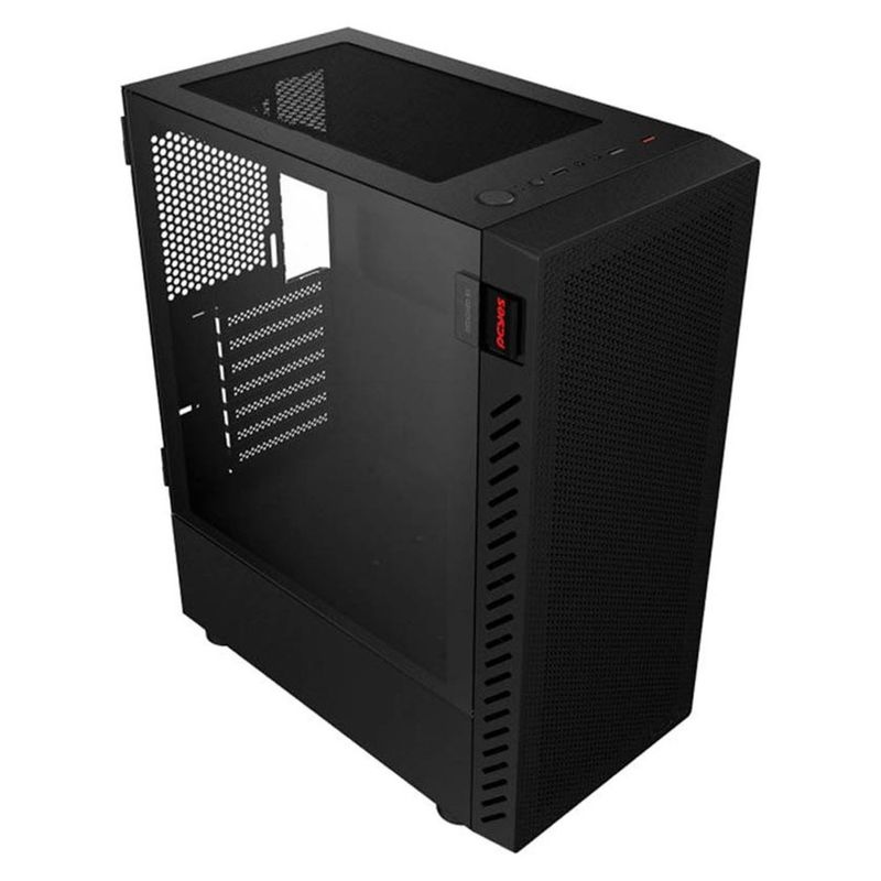 gabinete gamer pcyes bolter black vulcan vidro temperado preto gbbvpbr (mp)