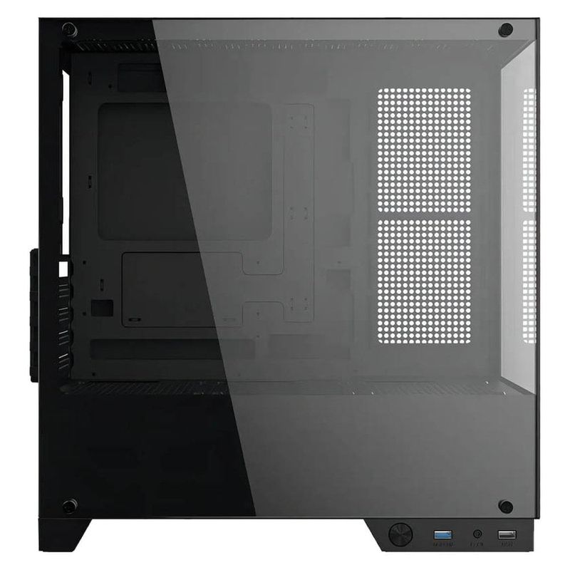 gabinete gamer pcyes forcefield twr black vulcan mid tower vidro temperado preto (mp)