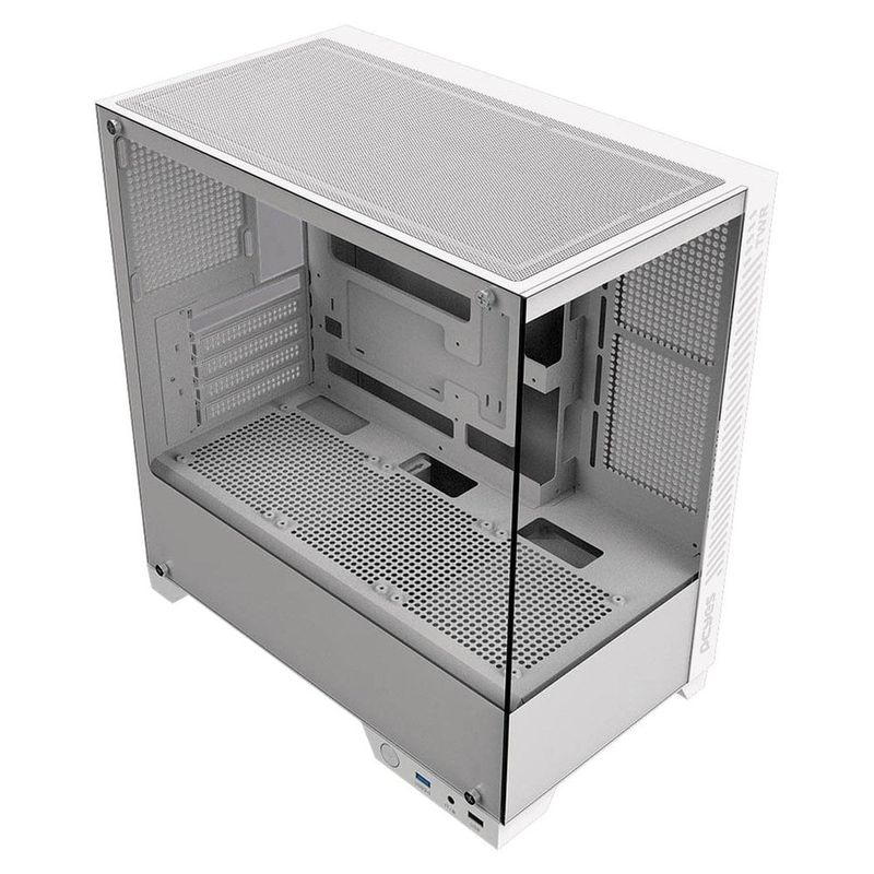 gabinete gamer pcyes forcefield twr white ghost mid tower vidro temperado branco (mp)