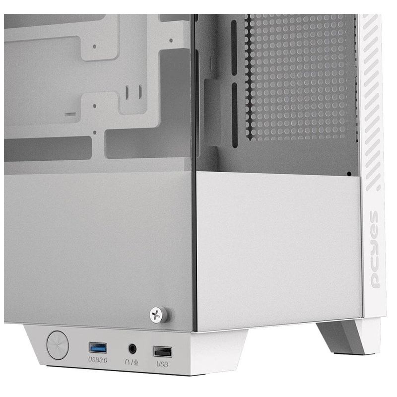 gabinete gamer pcyes forcefield twr white ghost mid tower vidro temperado branco (mp)