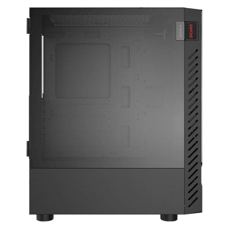 gabinete gamer pcyes set black vulcan vidro temperado preto gsbvpbr (mp)