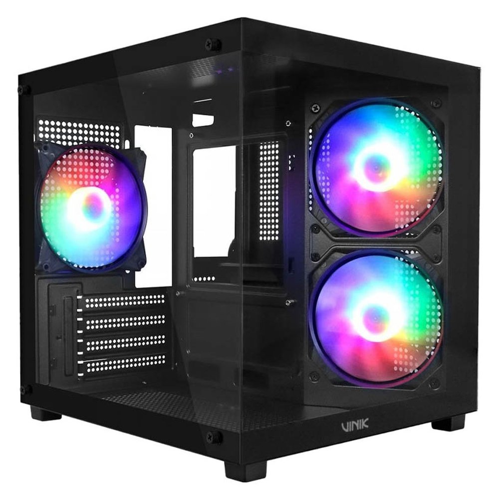 Gabinete Gamer Vinik G-Cube Aquário Mid Tower Vidro Com 3 Fans