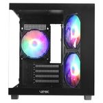 gabinete gamer vinik g-cube aquário mid tower vidro com 3 fans preto gggcvbk (mp)