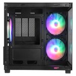 gabinete gamer vinik g-cube aquário mid tower vidro com 3 fans preto gggcvbk (mp)