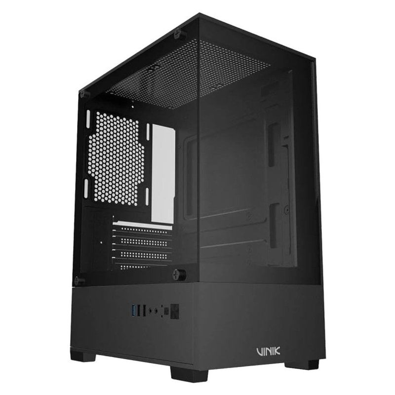 gabinete gamer vinik g-shield mid tower vidro temperado preto gggsbkv2 (mp)