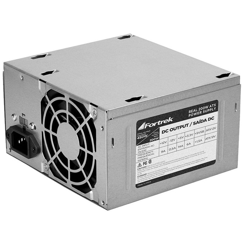 fonte atx 200w fortrek pws-2003 (mp)