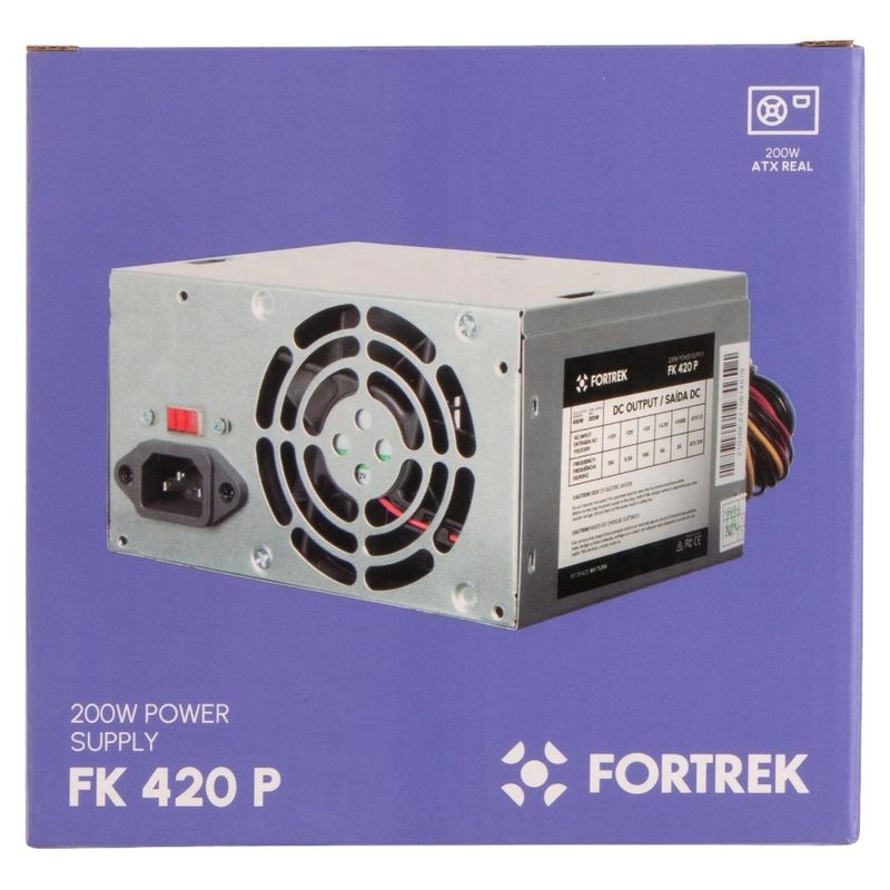 fonte atx 200w fortrek pws-2003 (mp)