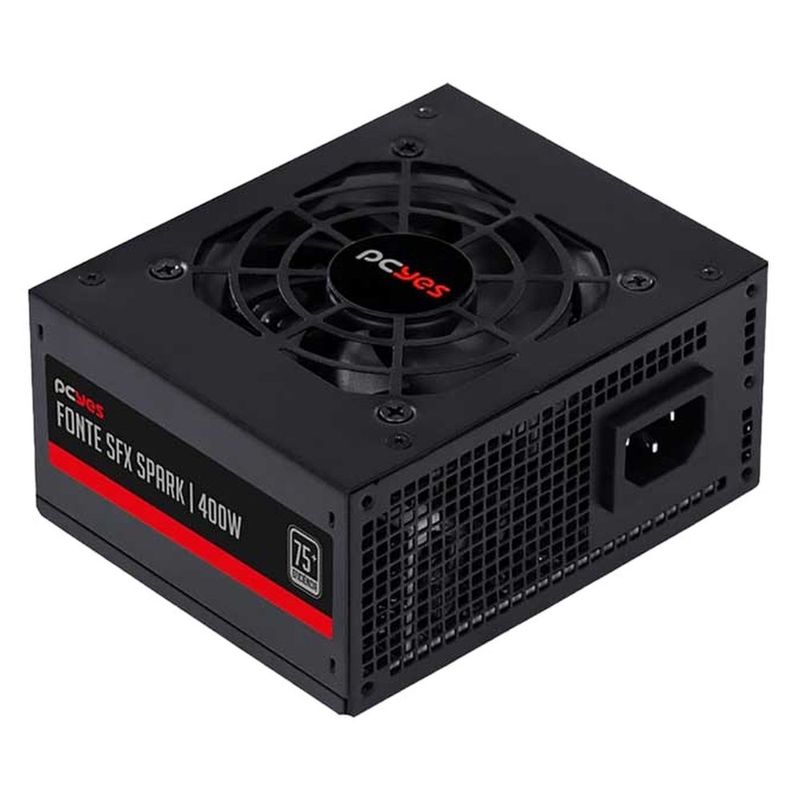 fonte sfx slim 400w pcyes spark 75+ pfc ativo spkp400mbpt (mp)
