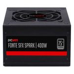 fonte sfx slim 400w pcyes spark 75+ pfc ativo spkp400mbpt (mp)