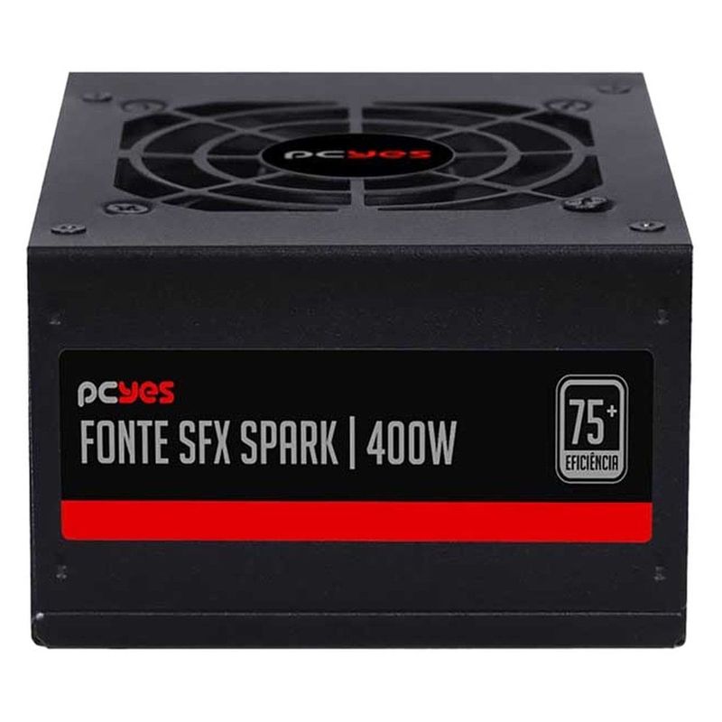 fonte sfx slim 400w pcyes spark 75+ pfc ativo spkp400mbpt (mp)