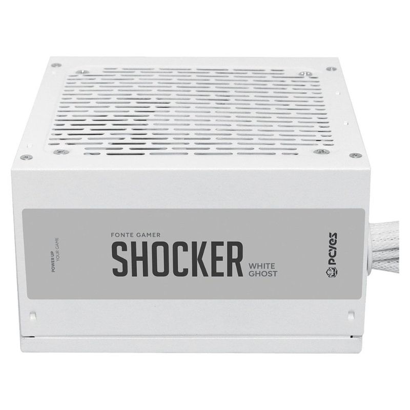 fonte atx gamer 500w pcyes shocker 80 plus pfc ativo white ghost branca (mp)