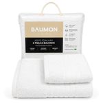 toalhas 2 peças baumon 100% algodão felpudo 136x68 500gsm branco