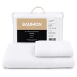 toalhas 2 peças baumon 100% algodão felpudo 145x68 500gsm branco
