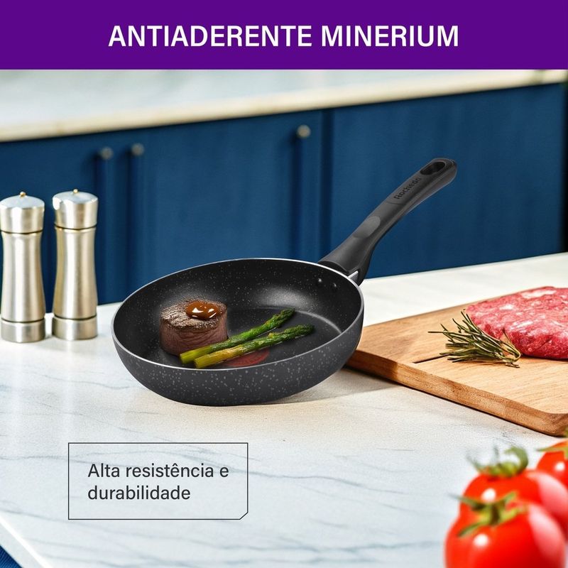 frigideira rochedo stone pro 20cm preto