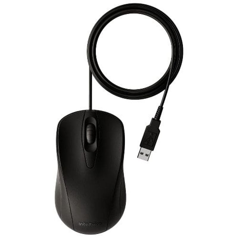 mouse com fio intelbras mci 10 preto