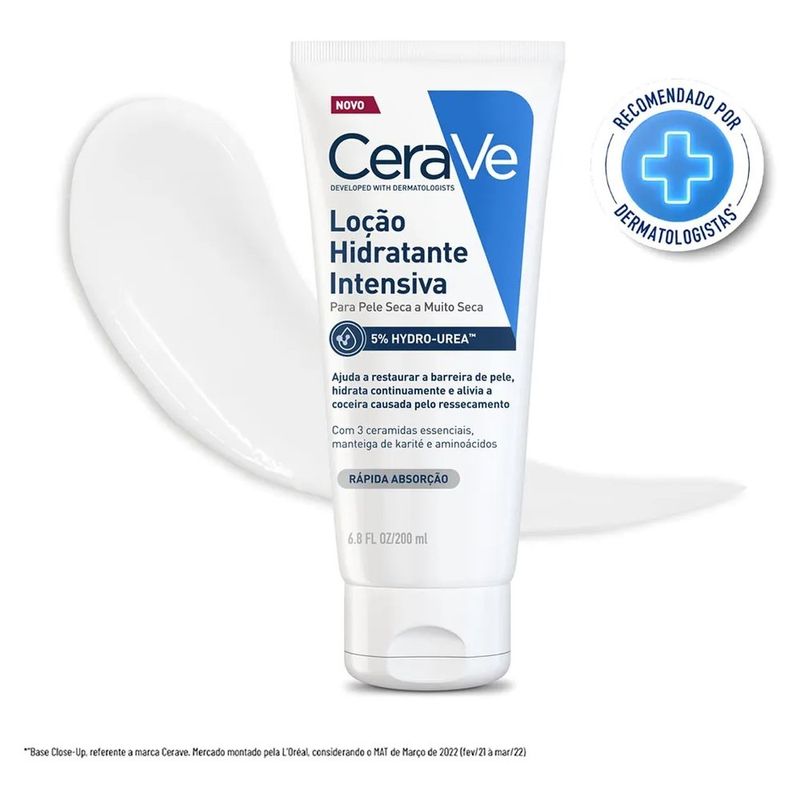 loção hidratante intensiva cerave 5% hydro-urea de 200m